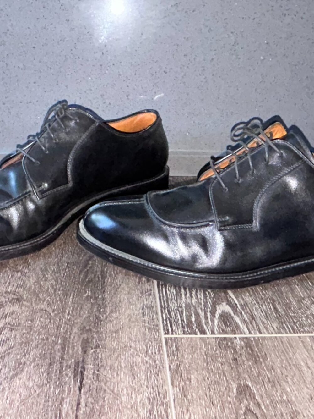 John W. Nordstrom Black Leather Dress Shoes Size 14 M Italy